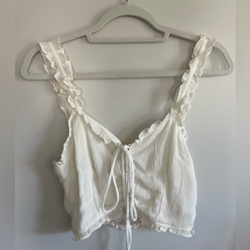 White tie-up tank top (size M)